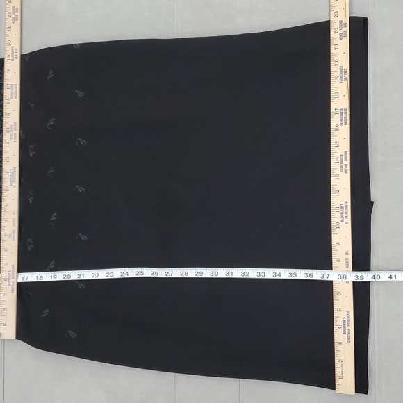 Talbots dress women's size 16 black floral embroidery short sleeve zip back slit - Picture 4 of 11